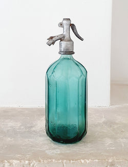 1940s Petrol Blue Soda Bottle