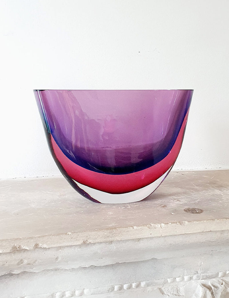 1950s Flavio Poli for Seguso Vetri d'Arte Purple Sommerso vase