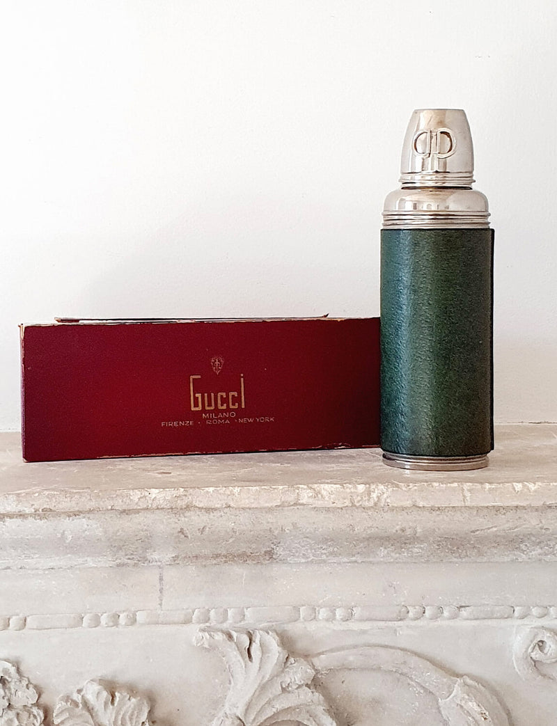 1970s Gucci Brown Monogram Canvas Thermos Vacuum Flask