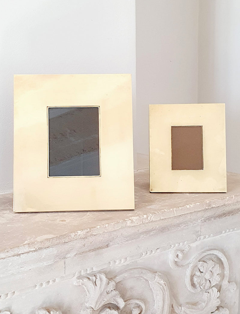 1970s Pair of Liwans, Rome Brass Photo Frames