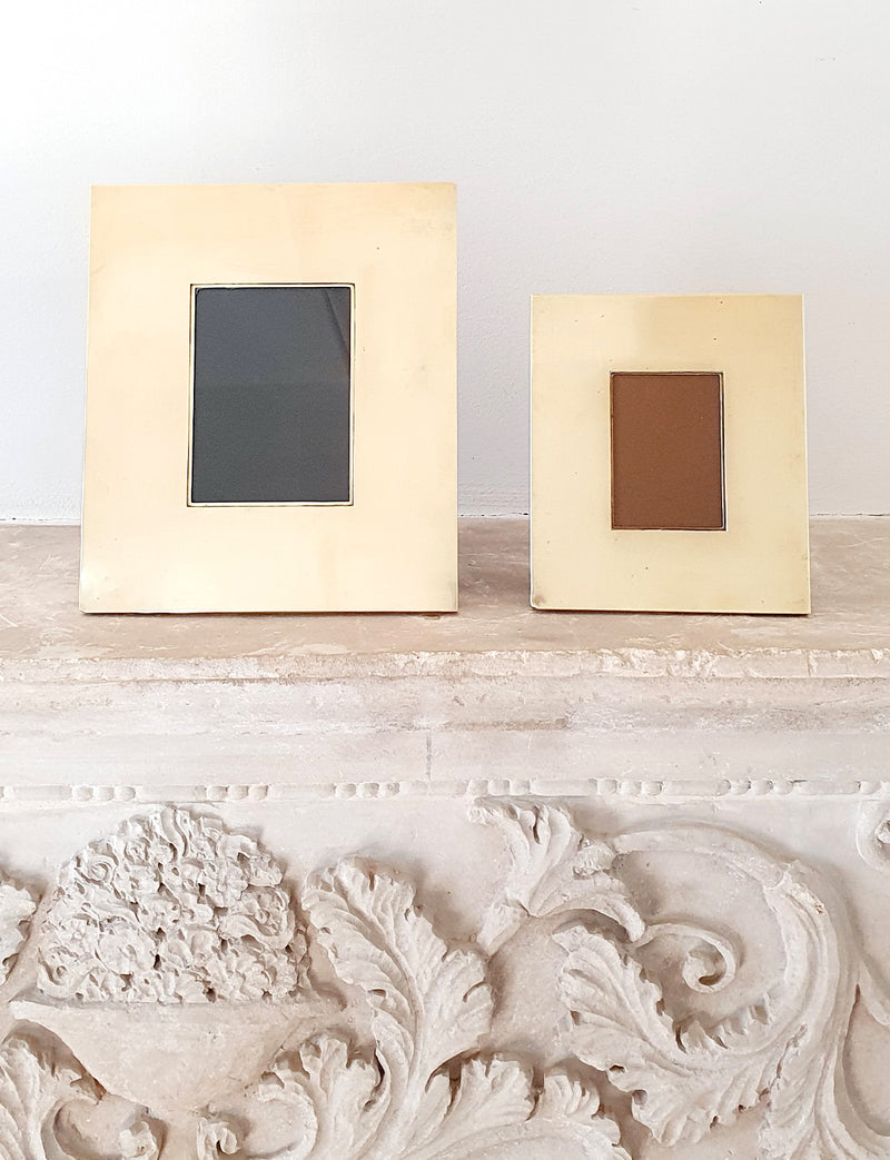 1970s Pair of Liwans, Rome Brass Photo Frames