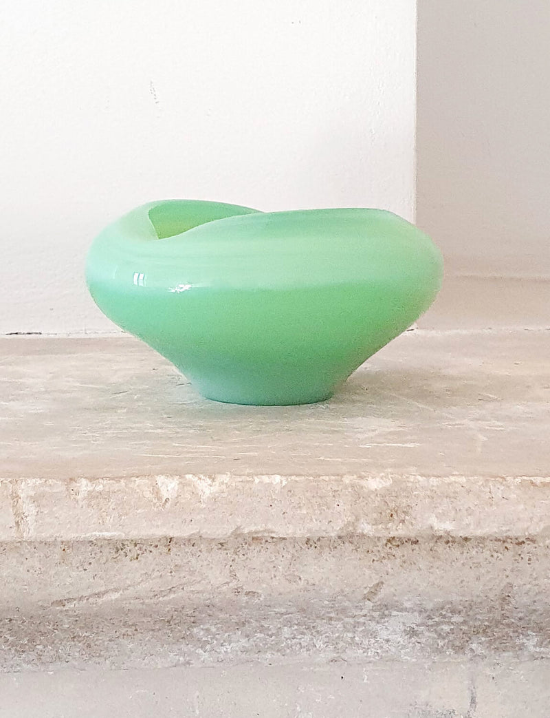 1960s Pale Green Hand-blown Murano Glass Bowl