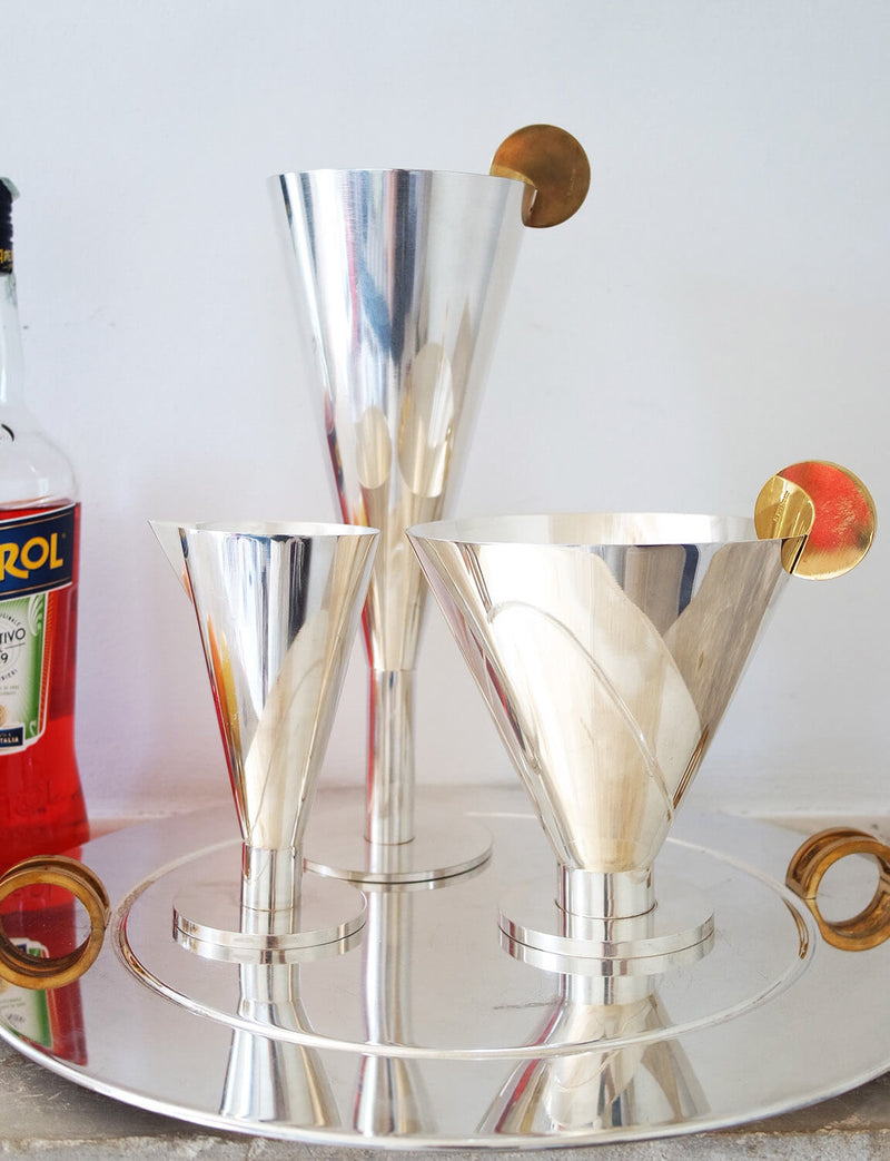 1960s Ambrogio Pozzi Silver Cocktail Service