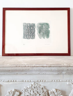 1960s Pietro Consagra Green Abstract Print