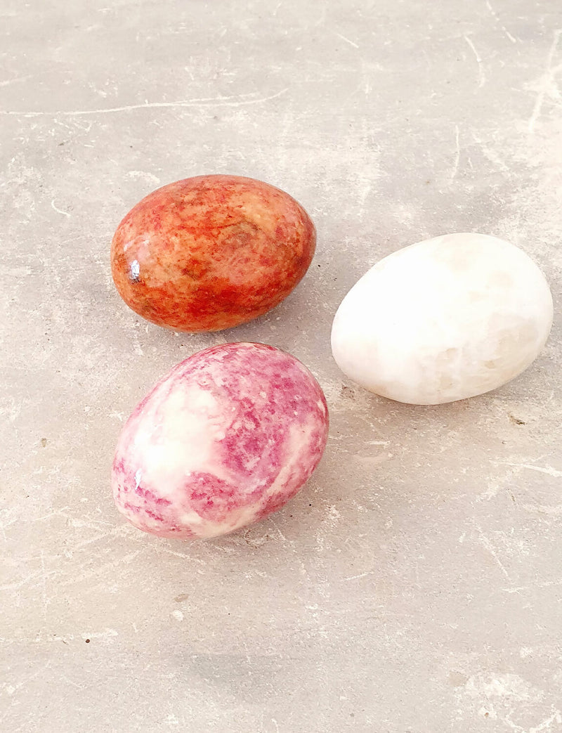1970s Pink Italian Marble Egg Set