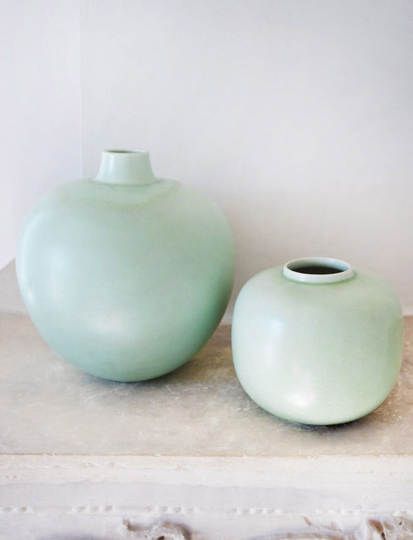 A pair of 1930s Guido Andlovitz for Lavenia Celadon Vases