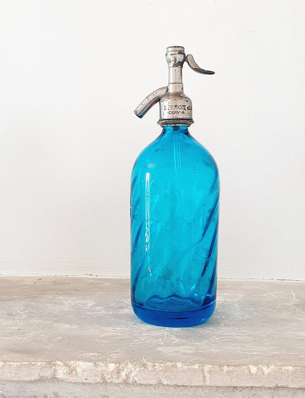 1940s Blue Italian Soda Bottle