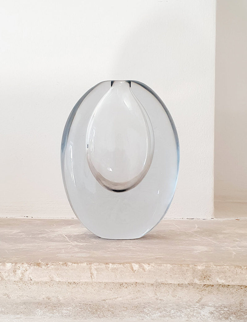 1960s Flavio Poli Grey Glass Vase