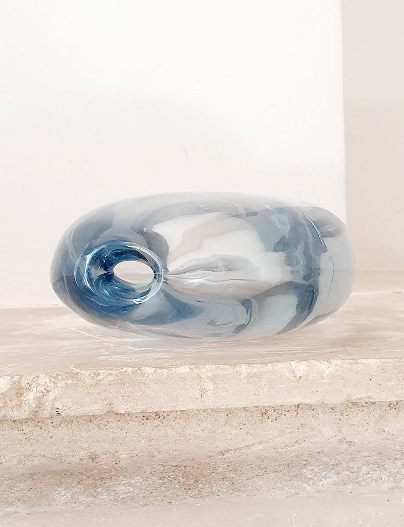 1960s Flavio Poli Grey Glass Vase