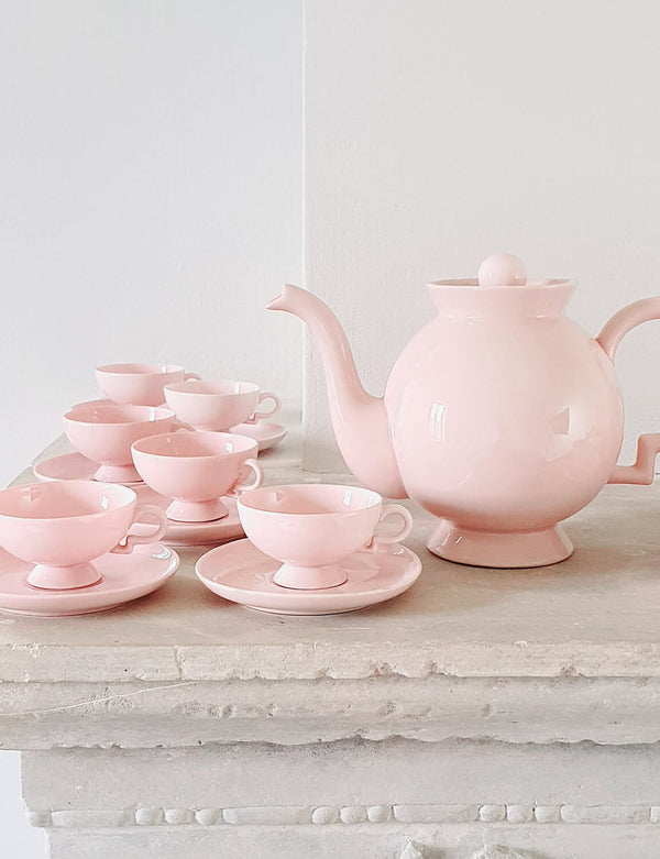 1930s Pink 'Barbara' Richard Ginori Coffee Service